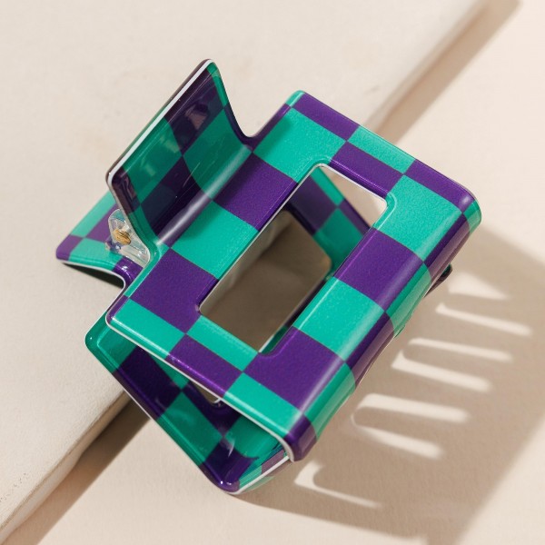 Wholesale checker Acetate Claw Hair Clip L