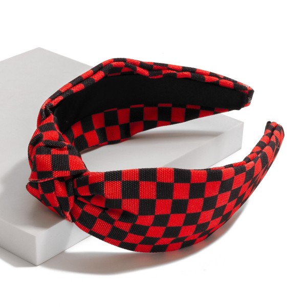 Wholesale checkered Game Day Knotted Headband One Fits Most