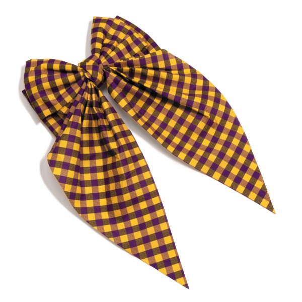 Wholesale checkered Plaid Game Day Oversized Clip Hair Bow L