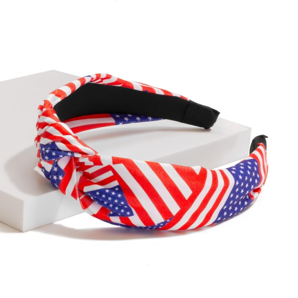 Wholesale americana Stars Stripes Knotted Headband One Fits Most
