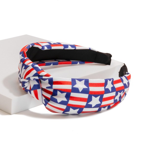 Wholesale americana Stars Stripes Knotted Headband One Fits Most