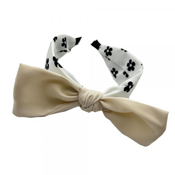 Wholesale flower Print Knotted Bow Headband One Fits Most
