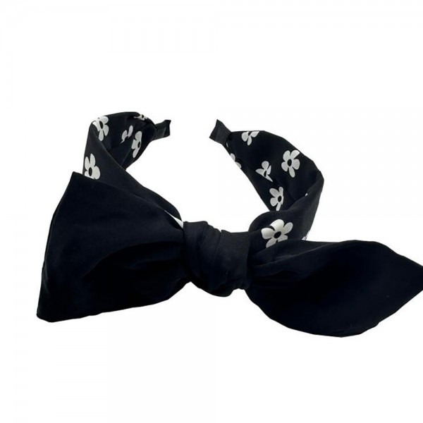 Wholesale flower Print Knotted Bow Headband One Fits Most