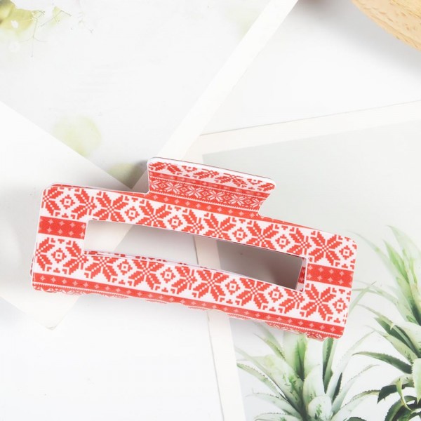 Wholesale nordic Print Acetate Hair Claw Clip L
