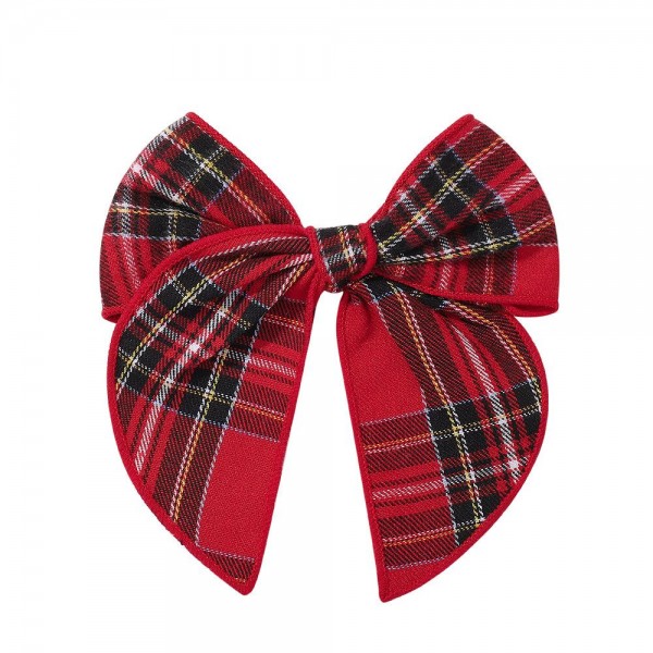 Wholesale plaid Clip Hair Bow L