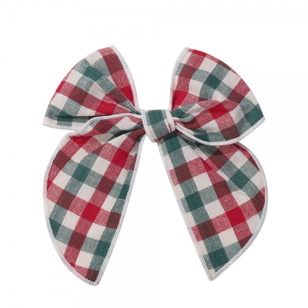 Wholesale plaid Clip Hair Bow L