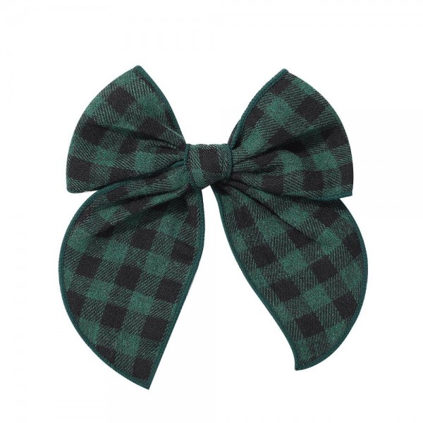 Wholesale plaid Clip Hair Bow L