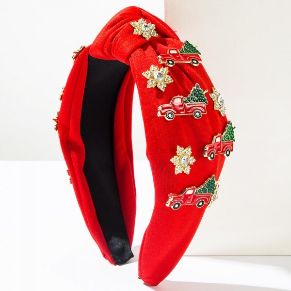Wholesale knotted Headband Enamel Christmas Pendants One Fits Most