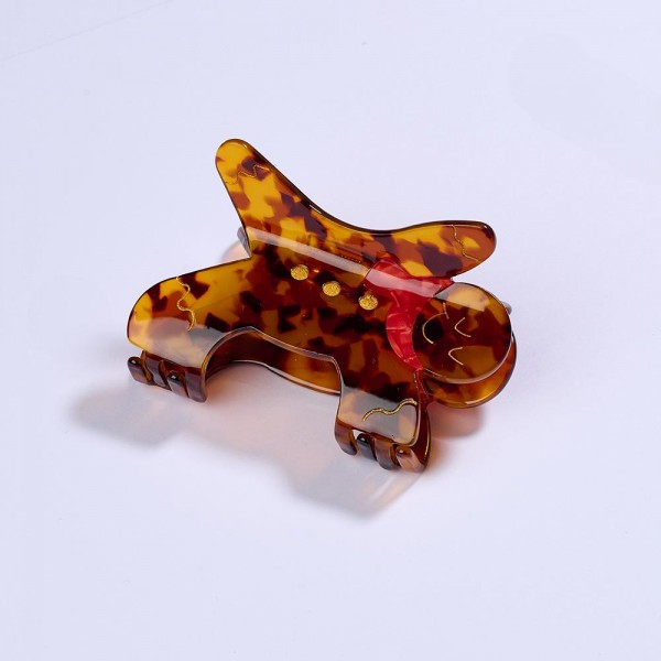 Wholesale acetate Tortoise Shell Gingerbread Man Hair Claw Clip L