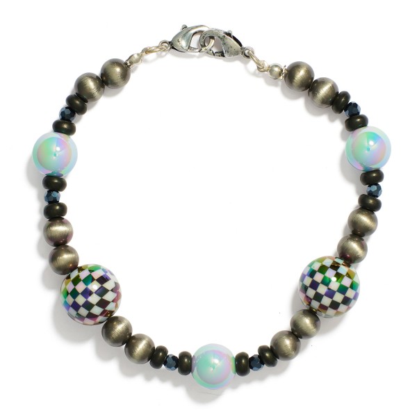 Wholesale beaded Trucker Hat Chain Brushed Checker Beads D