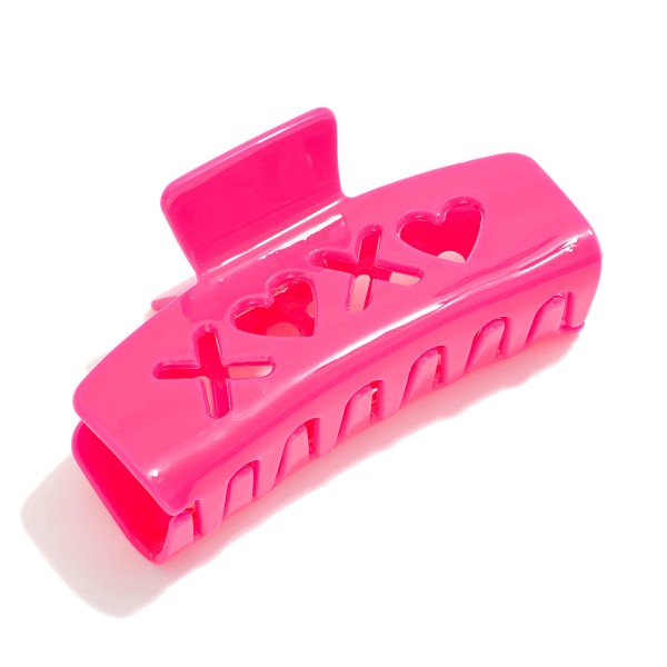 Wholesale acetate Claw Hair Clip XOXO Cut Out L