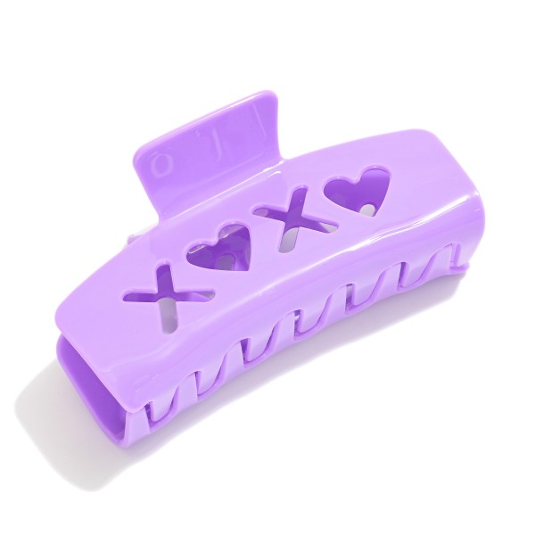 Wholesale acetate Claw Hair Clip XOXO Cut Out L