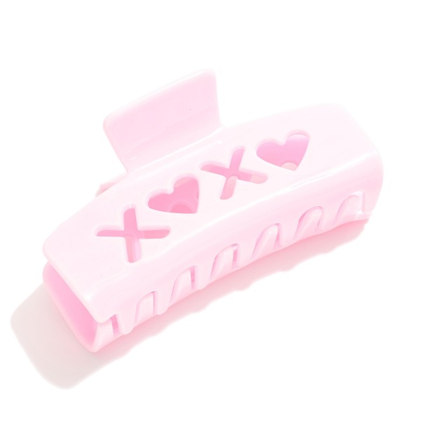 Wholesale acetate Claw Hair Clip XOXO Cut Out L