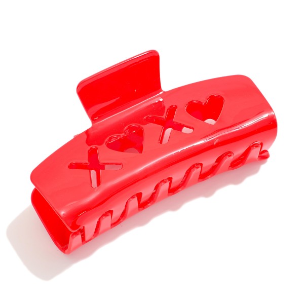 Wholesale acetate Claw Hair Clip XOXO Cut Out L