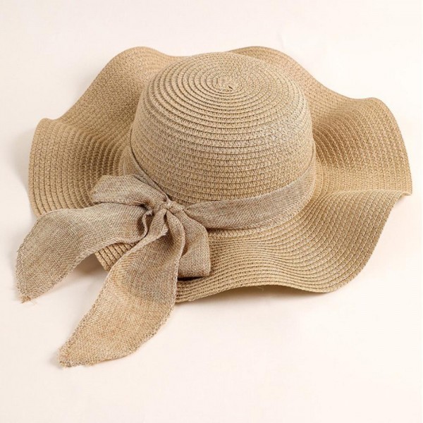 Wholesale straw Sun Hat Burlap Bow Band One Fits Most Brim L