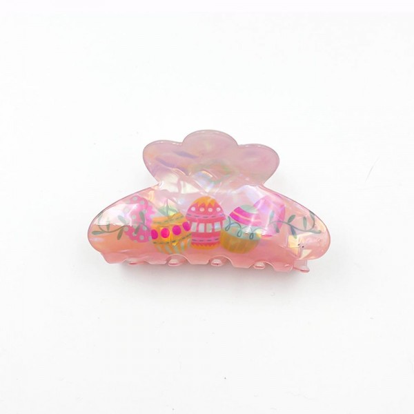 Wholesale iridescent Easter Eggs Flower Claw Hair Clip L