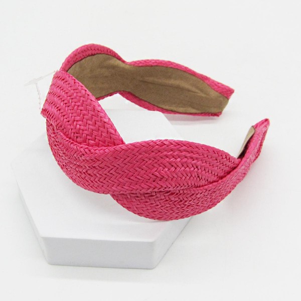 Wholesale woven Straw Headband One Fits Most