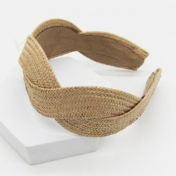 Wholesale woven Straw Headband One Fits Most
