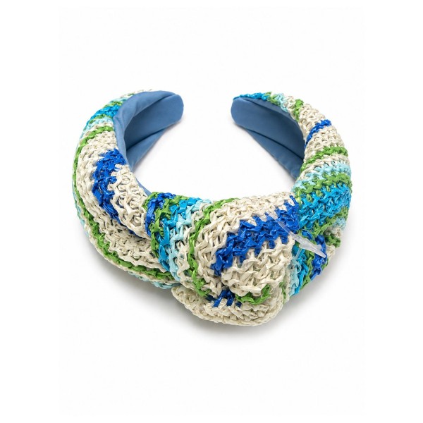 Multi Color Woven Striped Knotted Headband 

- One Size Fits Most 