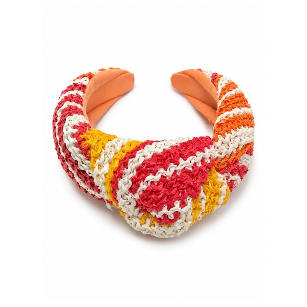 Multi Color Woven Striped Knotted Headband 

- One Size Fits Most 
