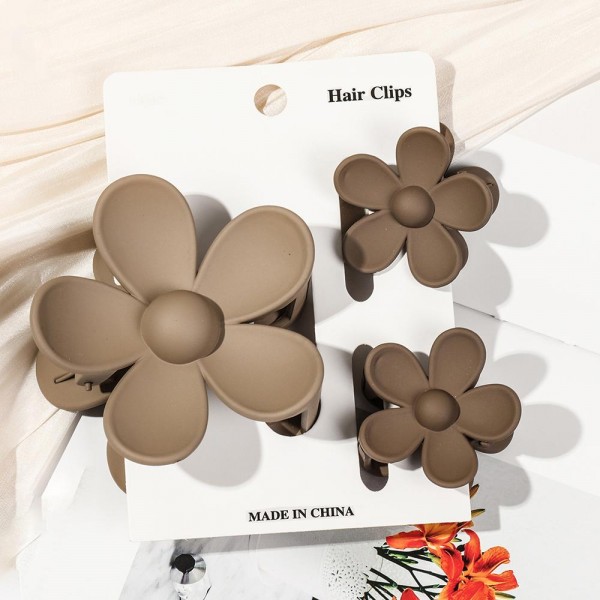 Wholesale set Three Flower Hair Clips Big Mini L L