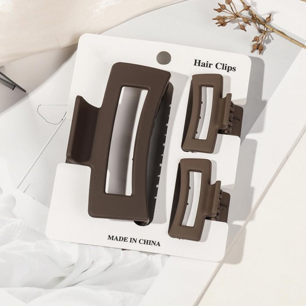Set Of Three Claw Hair Clips 

- One Big 3.25" L
- Two Mini 1.75" L