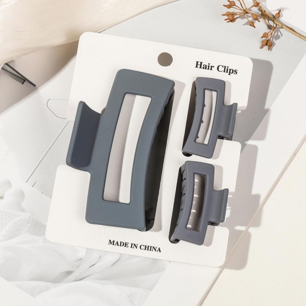 Set Of Three Claw Hair Clips 

- One Big 3.25" L
- Two Mini 1.75" L