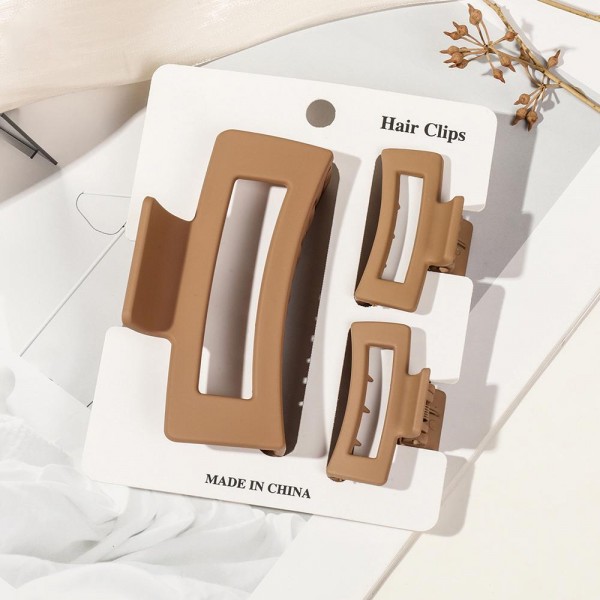 Set Of Three Claw Hair Clips 

- One Big 3.25" L
- Two Mini 1.75" L