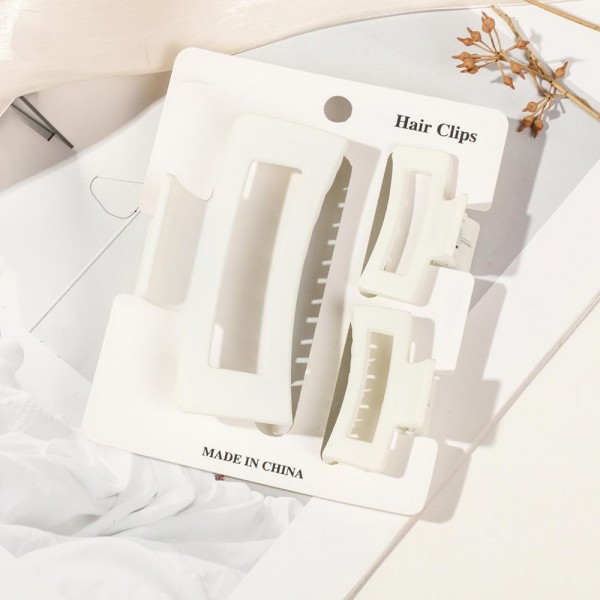 Set Of Three Claw Hair Clips 

- One Big 3.25" L
- Two Mini 1.75" L