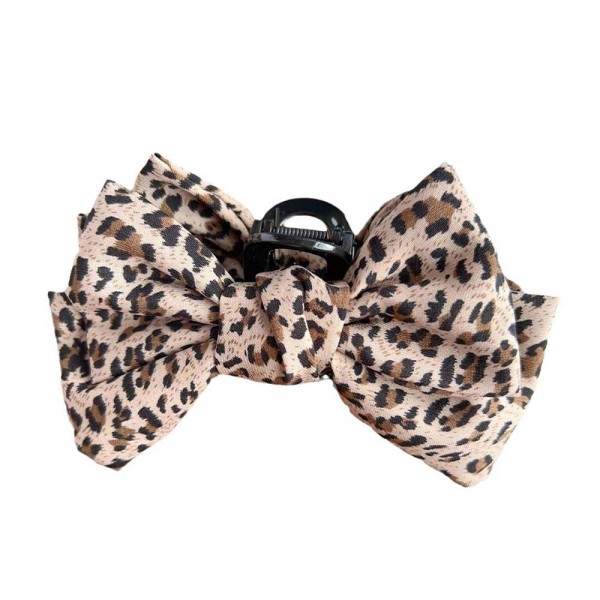 Animal Print Bow Claw Hair Clip 

- Approximately 6" L