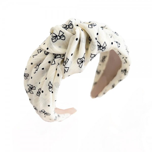 Bow & Polka Dot Knotted Headband

- One Size Fits Most