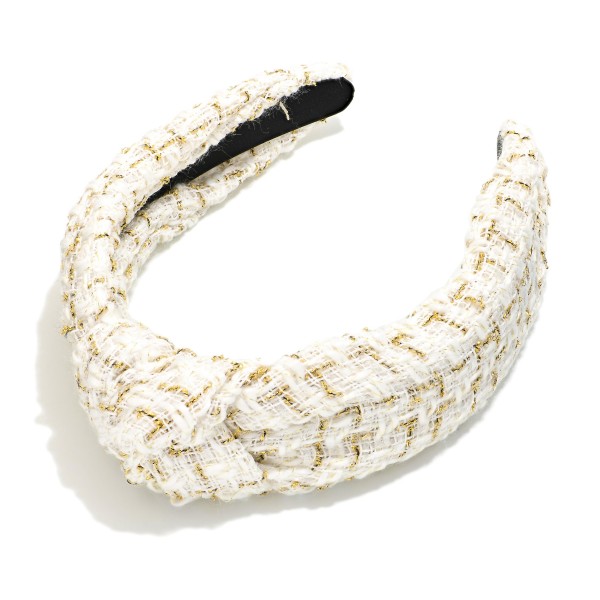Wholesale tweed Tinsel Knotted Headband One Fits Most