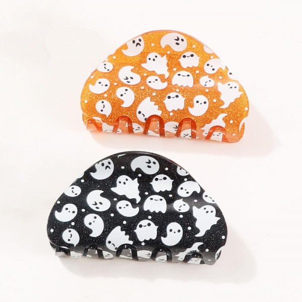 Glitter Acetate Ghosts Claw Hair Clip

- Approximately 3" L