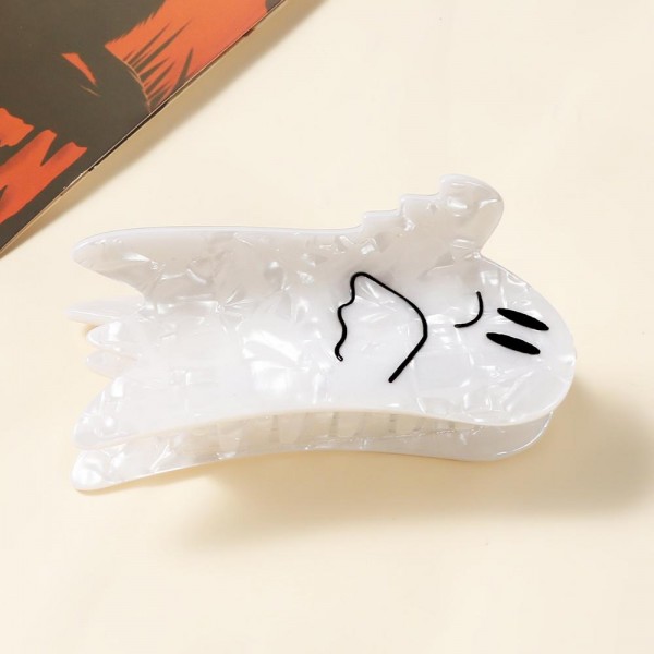 Marbled Acetate Ghost Claw Hair Clip 

- Approximately 3.25" L