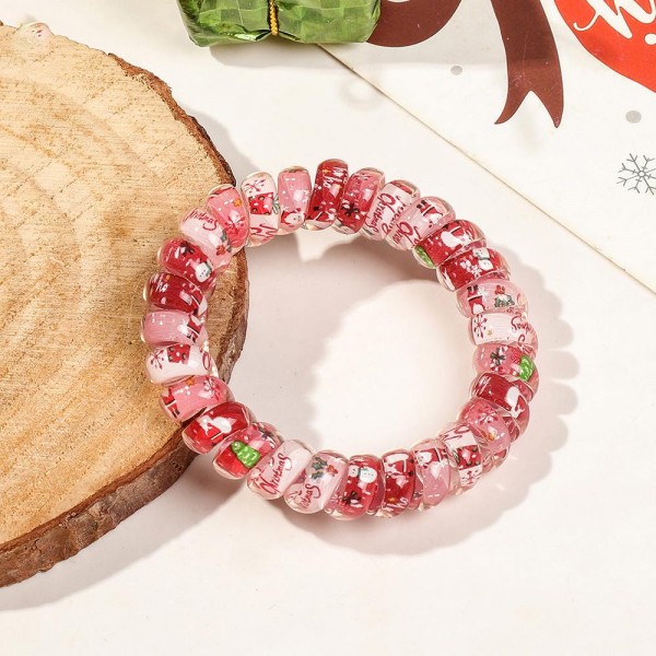 Set Of Three Christmas Spiral Hair Ties - Approximately 1.5" D view 5