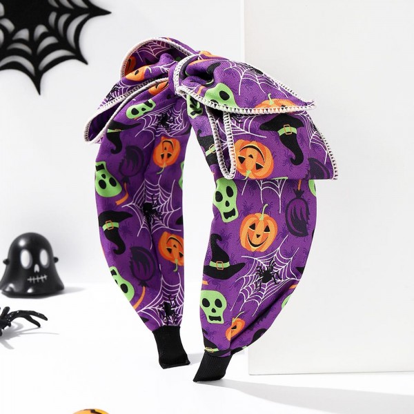 Halloween Designs Bow Headband 

- One Size Fits Most 