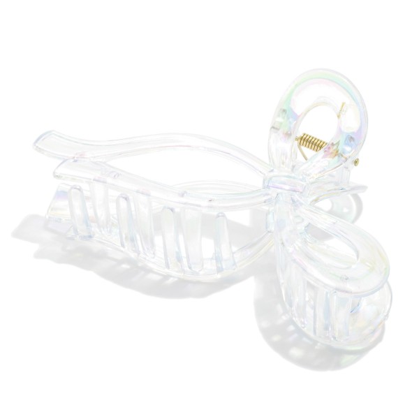Pearlescent Acetate Bow Claw Hair Clip 

- Approximately 5" L