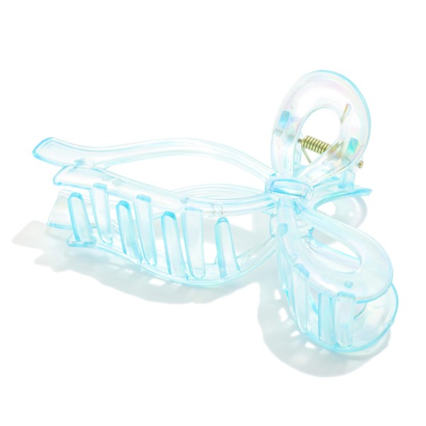 Pearlescent Acetate Bow Claw Hair Clip 

- Approximately 5" L