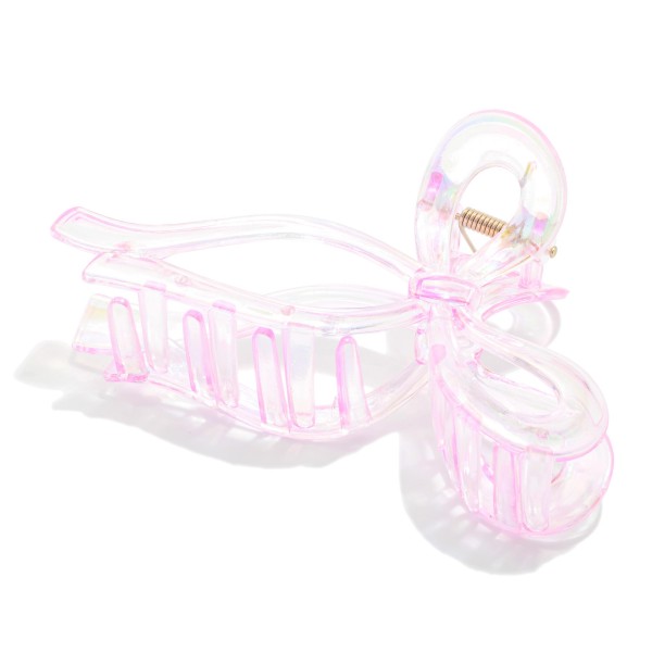 Pearlescent Acetate Bow Claw Hair Clip 

- Approximately 5" L
