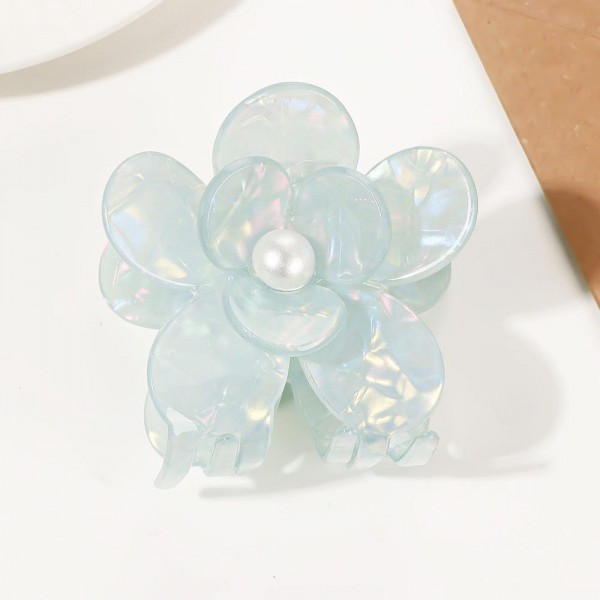 Layered Marbled Acetate Flowers Claw Hair Clip 

- Approximately 2.5" L
