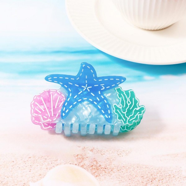 Marbled Acetate Starfish, Shell, & Algae Claw Hair Clip

- Approximately 3.5" L