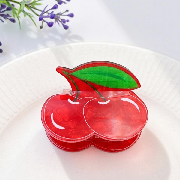 Marbled Acetate Cherries Claw Hair Clip 

- Approximately 3.75" L