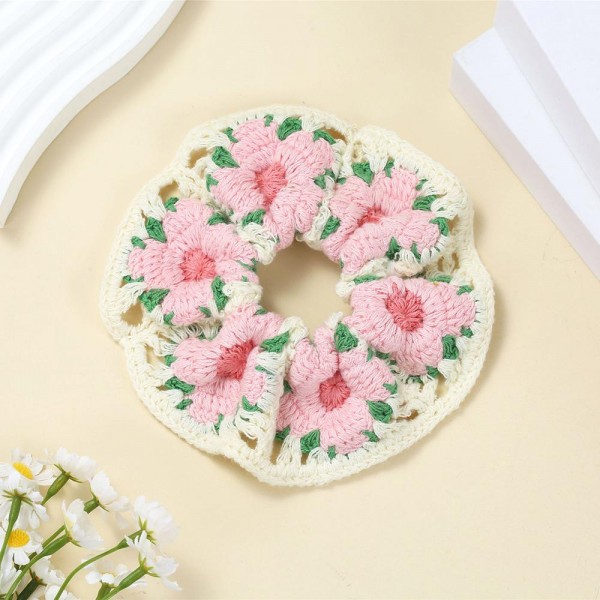 Crochet Granny Square Scrunchy 

- Approximately 5" D