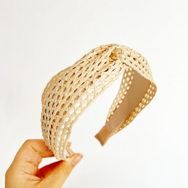 Woven Raffia Knotted Headband 

- One Size 