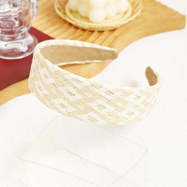 Multi Color Woven Raffia Headband 

- One Size Fits Most 