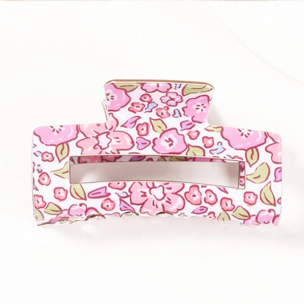 Floral Print Claw Hair Clip 

- Approximately 3" L