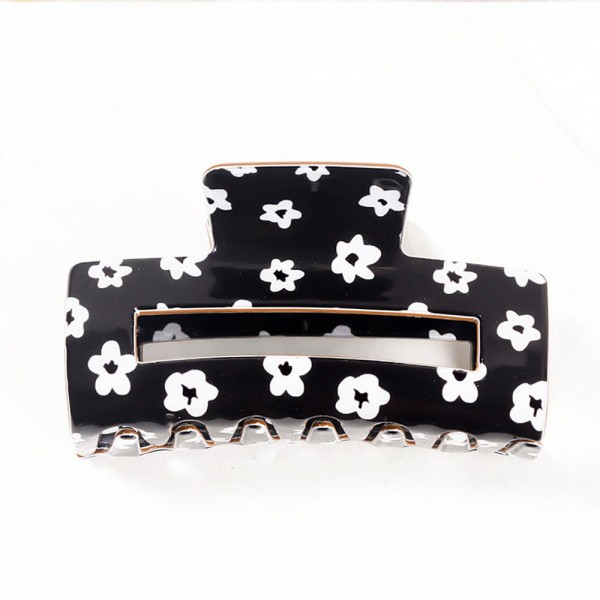 Floral Print Claw Hair Clip 

- Approximately 3" L