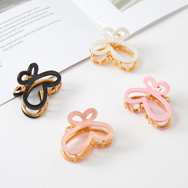 Set Of Five Acetate & Metal ButterflyClaw Hair Clips

- Approximately 1.25" L