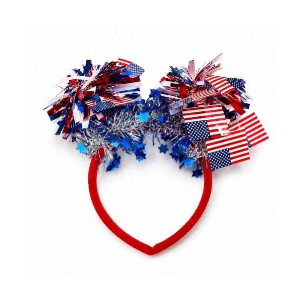 Felt Headband With Springs & Americana Poms 

- One Size Fits Most 