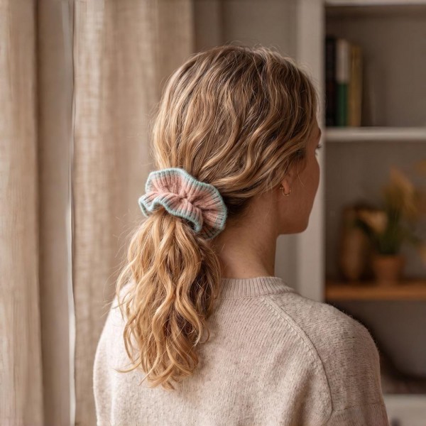 Soft Satin Hair Scrunchie with a silky-smooth finish that's gentle on strands and helps prevent creases and breakage. The elastic core holds ponytails, buns, and half-up styles securely all day while adding an elevated, polished touch. A proven impulse buy at checkout counters — boutique customers stock up on these easy grab-and-go hair accessories in multiples.